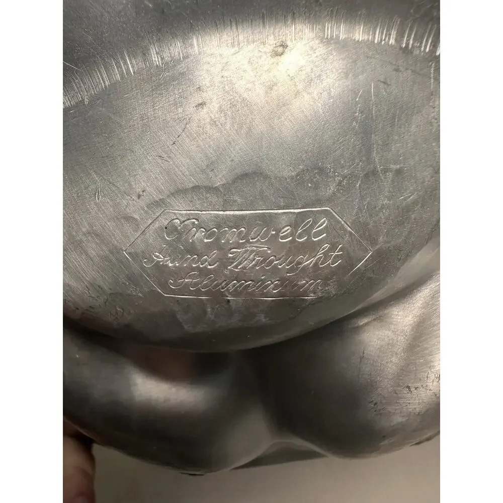 Vintage Cromwell Hand Wrought Aluminum 14.75x8.5” Double Hexagon Tray Fruit